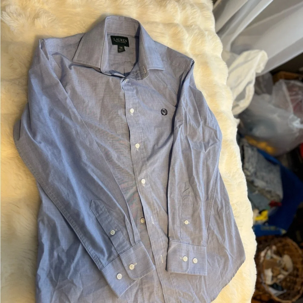 Preowned Lauren by Ralph Lauren Long Sleeve Button Down , Boys Size 14